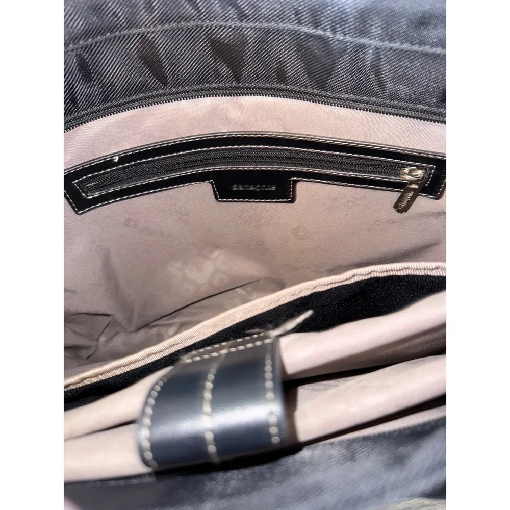 Samsonite‎ Black Nylon Laptop Tote Bag Shoulder Work Travel Briefcase 16.5x12